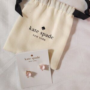 New Kate Spade pink crystal stud earrings with bag